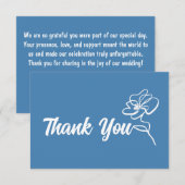 クラシックスチールブルーフローラスケッチ サンキューカード (正面/裏面)