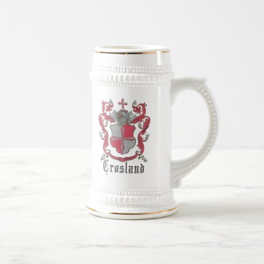 クラシックステインCroslandの紋章付き外衣 ビールジョッキ (右)