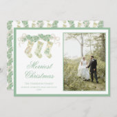 クラシックストッキングガーランドヴィンテージ2写真 シーズンカード (正面/裏面)