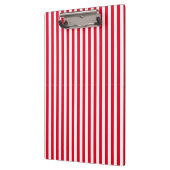 クラシックストライプのシンプルモダン赤と白 クリップボード (左)