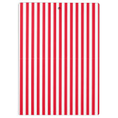 クラシックストライプのシンプルモダン赤と白 クリップボード (裏面)