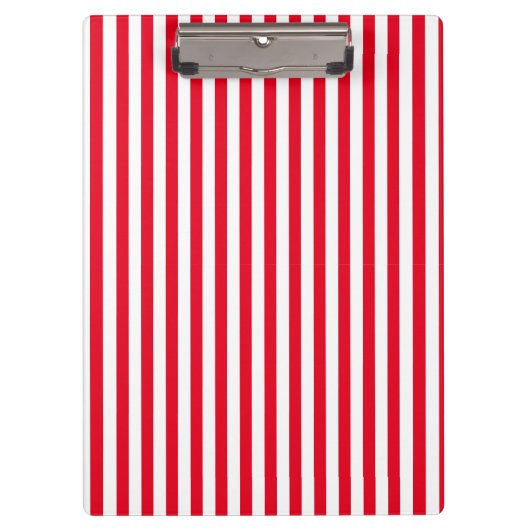 クラシックストライプのシンプルモダン赤と白 クリップボード (正面)