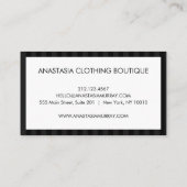 クラシックストライプのモダンとグレーミニマリストラグジュアリー 名刺 (裏面)