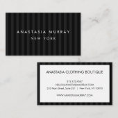 クラシックストライプのモダンとグレーミニマリストラグジュアリー 名刺 (正面/裏面)