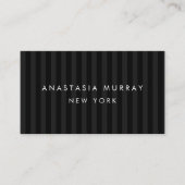 クラシックストライプのモダンとグレーミニマリストラグジュアリー 名刺 (正面)