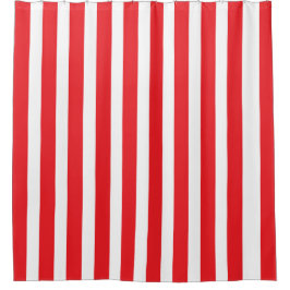 クラシックストライプの赤と白シャワーカーテン シャワーカーテン