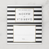 クラシックストライプウェディング | 偽金箔 プレイスカード (外部開封)