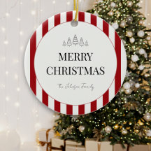 クラシックストライプクリスマス ラウンド