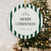 クラシックストライプクリスマス ラウンド