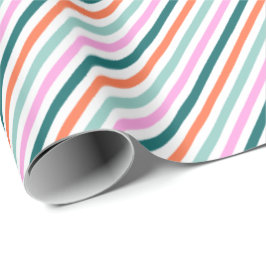 クラシックストライプクリスマス ラッピングペーパー