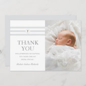 クラシックストライプクロスフォトサンキューカード サンキューカード (正面/裏面)