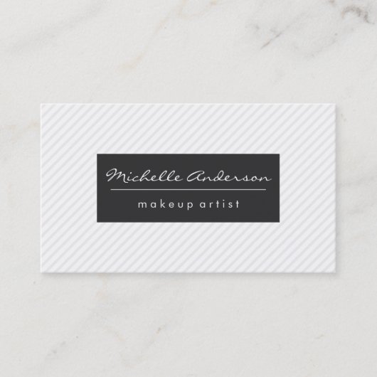 クラシックストライプグレイホワイト 名刺 (正面)