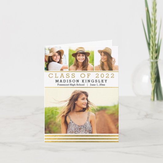 クラシックストライプサンキューカード サンキューカード (正面)