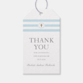 クラシックストライプバプテスマ《キリスト教》洗礼式や命名式サンキューユー ギフトタグ (正面)