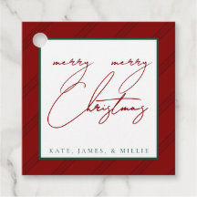 クラシックストライプホリディギフトラベル – ジュエル/深いトーン