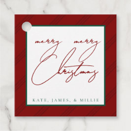 クラシックストライプホリディギフトラベル – ジュエル/深いトーン フェイバータグ