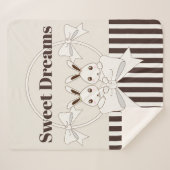 クラシックストライプモダンかわいいツインバニーガール シェルパブランケット (正面(横))