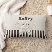 クラシックストライプモダンかわいいツインバニーガール ランバークッション (ブランケット)