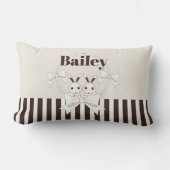 クラシックストライプモダンかわいいツインバニーガール ランバークッション (正面)