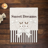 クラシックストライプモダン可愛いツインバニーキッズガール フリースブランケット