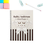 クラシックストライプモダン可愛い漫画ツインバニーキッズ ノートブック