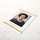 クラシックストライプ写真モダン卒業党 箔招待状 (回転した状態)