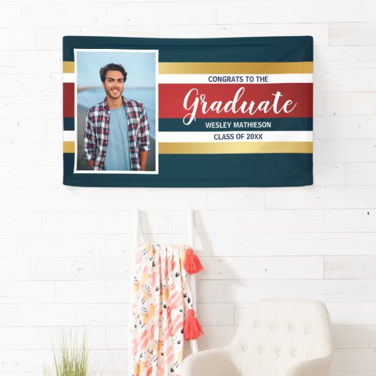 クラシックストライプ卒業写真修了会 横断幕 (インサイチュ)