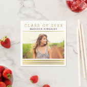 クラシックストライプ卒業式パーティナプキン スタンダードカクテルナプキン (インサイチュ)