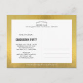クラシックストライプ卒業発表はがき インビテーションポストカード (裏面)