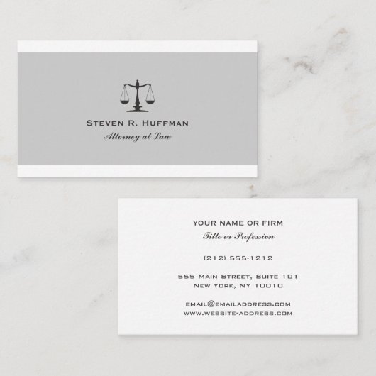 クラシックストライプ弁護士ジャスティススケール 名刺 (正面/裏面)
