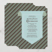 クラシックストライプ確認招待状 招待状 (正面/裏面)