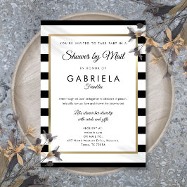 クラシックストライプ結婚前パーティー メールでお届け 長距離 招待状