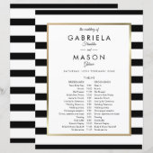 クラシックストライプ結婚式スケジュールタイムライン (正面/裏面)