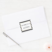 クラシックストライプ結婚 |金フェイク箔 スクエアシール (封筒)