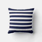 クラシックストライプ装飾用クッションネイビー クッション (裏面)