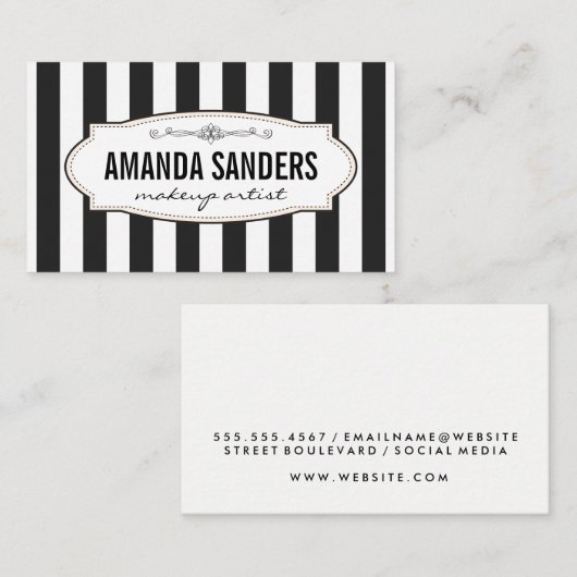 クラシックストライプ 名刺 (正面/裏面)