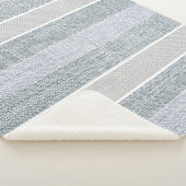 クラシックストライプGrays, Taupe, White Sherpa シェルパブランケット (3/4)