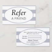 クラシックストライプGrey Refer a Friend 紹介カード (正面/裏面)