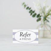 クラシックストライプGrey Refer a Friend 紹介カード (スタンド正面)