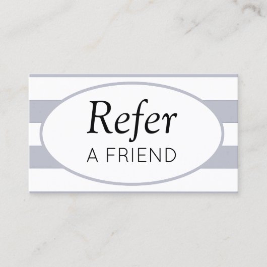 クラシックストライプGrey Refer a Friend 紹介カード (正面)