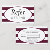 クラシックストライプMaroon Refer a Friend 紹介カード (正面/裏面)