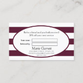 クラシックストライプMaroon Refer a Friend 紹介カード (裏面)