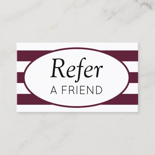 クラシックストライプMaroon Refer a Friend 紹介カード (正面)