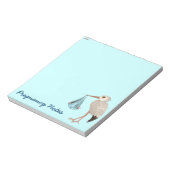 クラシックストーク(青) (ベビーシャワー) ノートパッド (回転)