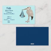 クラシックストーク（青） 2 （ベビーシャワー） 名刺 (正面/裏面)