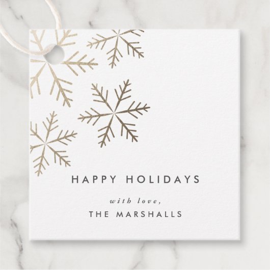 クラシックスノーフレッフェイククフォイルホリデーギフト フェイバータグ (正面)