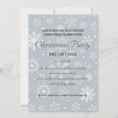 クラシックスノーフレーククリスマスパーティの招待状 招待状 (正面)