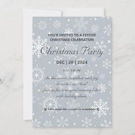 クラシックスノーフレーククリスマスパーティの招待状 招待状