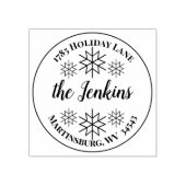 クラシックスノーフレーククリスマスホリデー差出人住所 ラバースタンプ (インプリント)