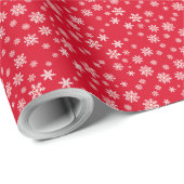 クラシックスノーフレークChristmas Red Extra Large XL ラッピングペーパー (ロールコーナー)